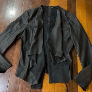 Zara Basic Black Faux Leather Jacket